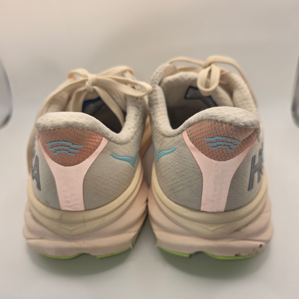 Hoka Clifton 9 Women's Running Shoes Cream Yellow Road Runner Sneakers - Picture 6 of 10